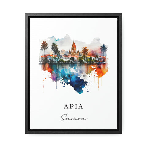 Apia traditional travel art - Samoa, Apia poster, Wedding gift, Birthday present, Custom Text, Personalised Gift