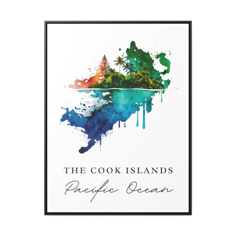 Cook Islands traditional travel art - New Zealand, The Cook Islands poster, Wedding gift, Birthday present, Custom Text, Personalised Gift