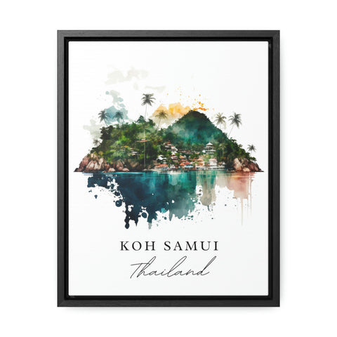 Koh Samui traditional travel art - Thailand, Koh Samui poster, Wedding gift, Birthday present, Custom Text, Personalised Gift