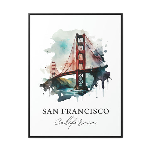 Golden Gate Bridge traditional art - California, San Fran poster, Wedding gift, Birthday present, Custom Text, Personalised Gift