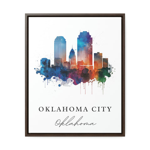 OKC traditional travel art - Oklahoma, Oklahoma City poster, Wedding gift, Birthday present, Custom Text, Personalised Gift