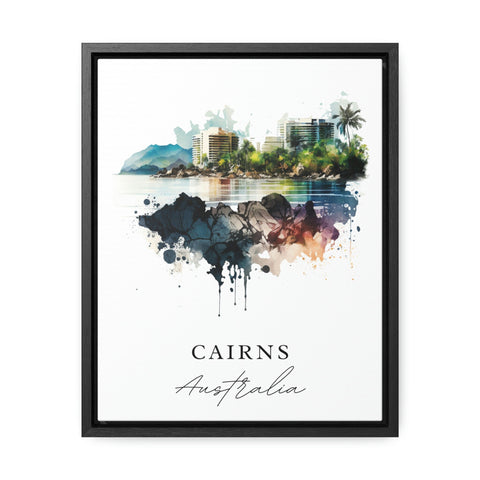 Cairns traditional travel art - Australia, Cairns poster, Wedding gift, Birthday present, Custom Text, Personalised Gift