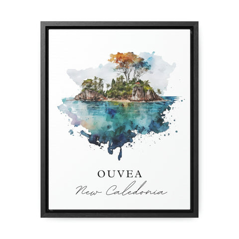 Ouvea traditional travel art - New Caledonia, Ouvea poster, Wedding gift, Birthday present, Custom Text, Personalised Gift