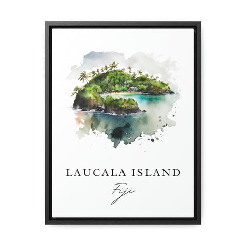 Laucala Island traditional travel art - Fiji, Laucala Island poster, Wedding gift, Birthday present, Custom Text, Personalised Gift