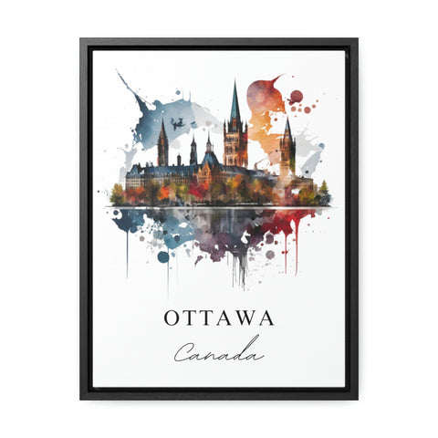 Ottawa traditional travel art - Canada, Ottawa poster, Wedding gift, Birthday present, Custom Text, Personalised Gift