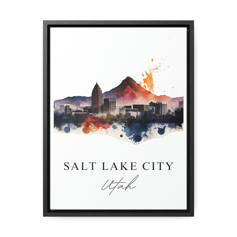 Salt Lake City traditional travel art - Utah, Salt Lake City poster, Wedding gift, Birthday present, Custom Text, Personalised Gift
