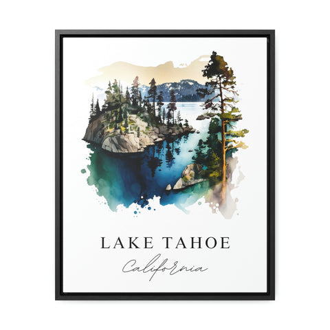 Lake Tahoe traditional travel art - California, Lake Tahoe poster, Wedding gift, Birthday present, Custom Text, Personalised Gift