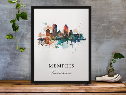 Memphis traditional travel art - Tennessee, Memphis poster, Wedding gift, Birthday present, Custom Text, Personalised Gift