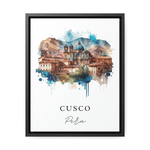 Cusco traditional travel art - Peru, Cusco poster, Wedding gift, Birthday present, Custom Text, Personalised Gift