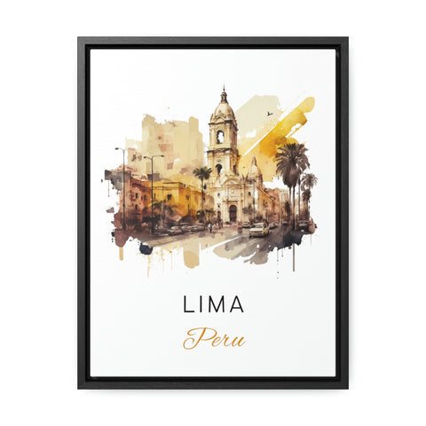 Lima traditional travel art - Peru, Lima poster, Wedding gift, Birthday present, Custom Text, Personalised Gift