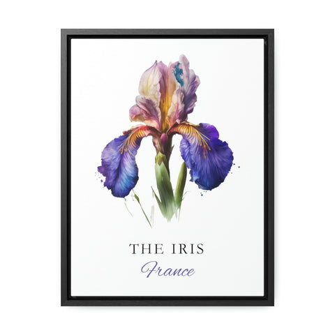 Iris Flower traditional art - Iris Flower, France poster, Wedding gift, Birthday present, Custom Text, Personalised Gift