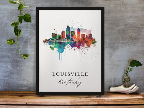 Louisville traditional travel art - Kentucky, Louisville poster, Wedding gift, Birthday present, Custom Text, Personalised Gift
