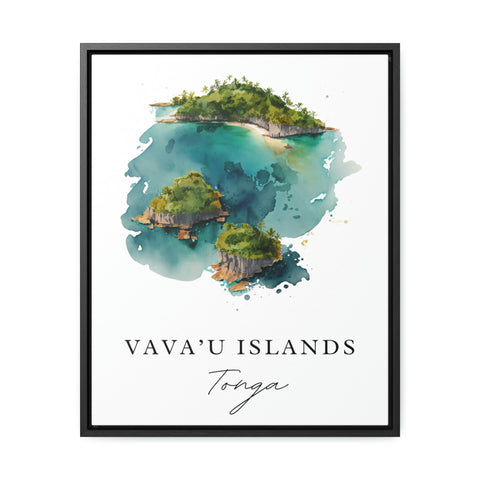 Vavau Island traditional travel art - Vavau, Tonga poster, Wedding gift, Birthday present, Custom Text, Personalised Gift