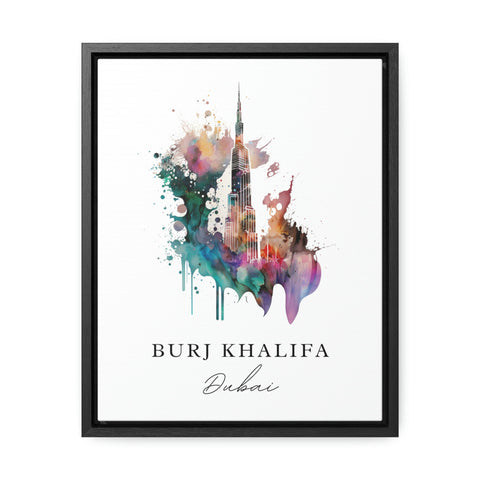 Burj Khalifa traditional travel art - Dubai, Burj Khalifa poster, Wedding gift, Birthday present, Custom Text, Personalised Gift