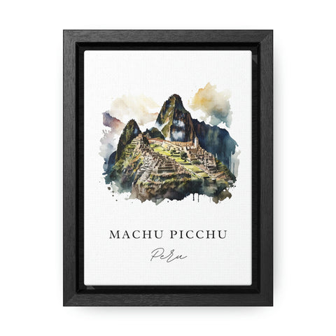Machu Picchu traditional travel art - Peru, Machu Picchu poster, Wedding gift, Birthday present, Custom Text, Personalised Gift