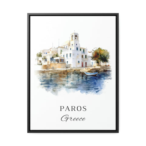 Paros traditional travel art - Greece, Paros poster, Wedding gift, Birthday present, Custom Text, Personalised Gift