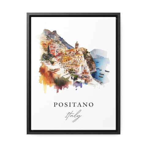 Positano traditional travel art - Italy, Positano poster, Wedding gift, Birthday present, Custom Text, Personalised Gift