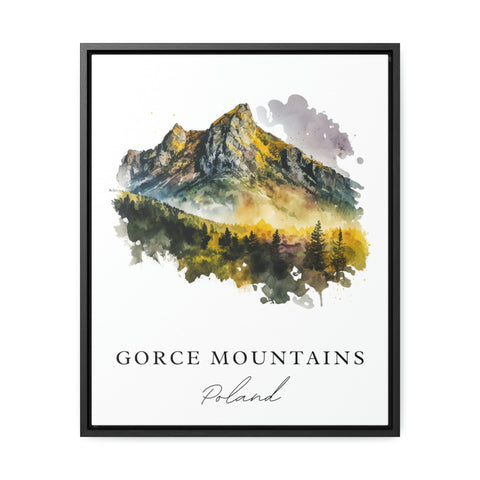 Gorce Mountains traditional travel art - Poland, Gorce Mountains poster, Wedding gift, Birthday present, Custom Text, Personalised Gift