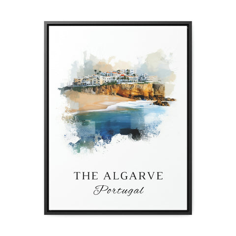 The Algarve traditional travel art - Portugal, Algarve poster, Wedding gift, Birthday present, Custom Text, Personalised Gift