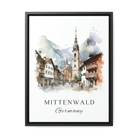 Mittenwald traditional travel art - Germany, Mittenwald poster, Wedding gift, Birthday present, Custom Text, Personalised Gift