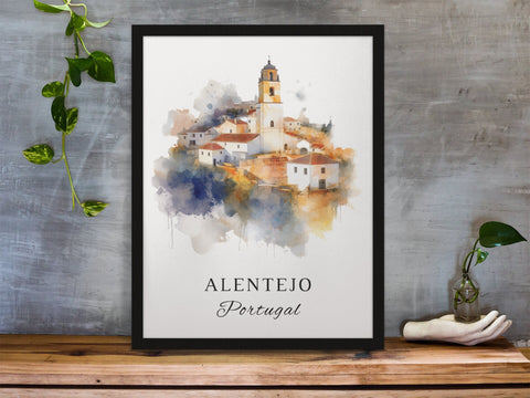 Alentejo traditional travel art - Portgual, Alentejo poster, Wedding gift, Birthday present, Custom Text, Personalised Gift