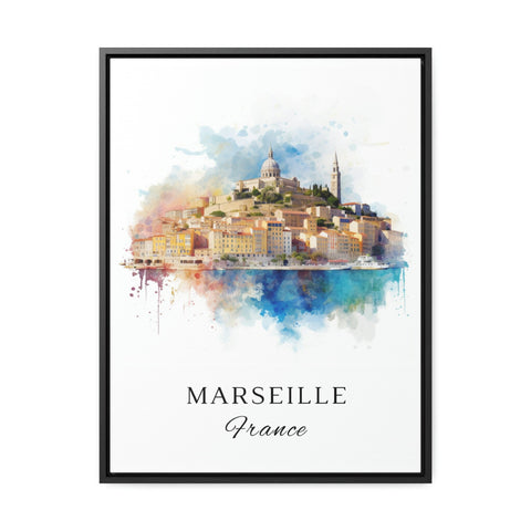 Marseille traditional travel art - France, Marseille poster, Wedding gift, Birthday present, Custom Text, Personalised Gift