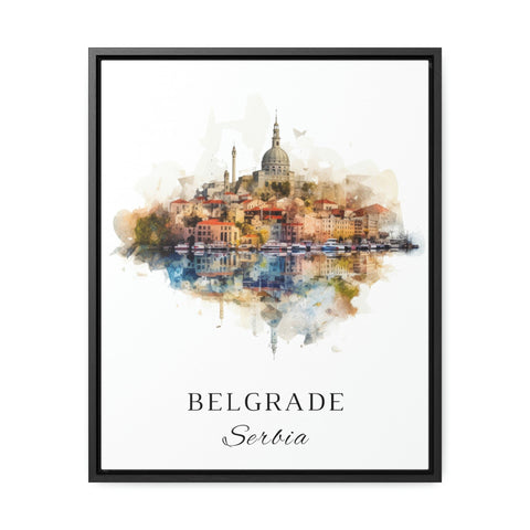 Belgrade traditional travel art - Serbia, Belgrade poster, Wedding gift, Birthday present, Custom Text, Personalised Gift