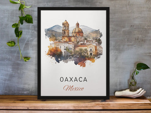 Oaxaca traditional travel art - Mexicio, Oaxaca poster, Wedding gift, Birthday present, Custom Text, Personalised Gift