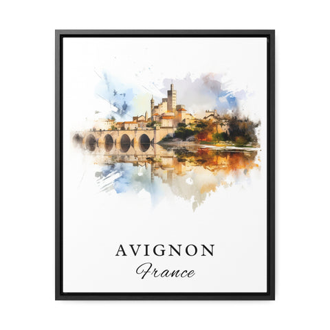 Avignon traditional travel art - France, Avignon poster, Wedding gift, Birthday present, Custom Text, Personalised Gift
