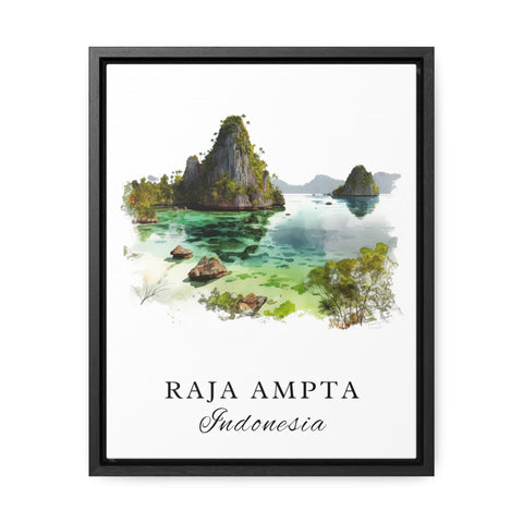 Raja Ampat traditional travel art - Indonesia, Raja Ampat poster, Wedding gift, Birthday present, Custom Text, Personalised Gift