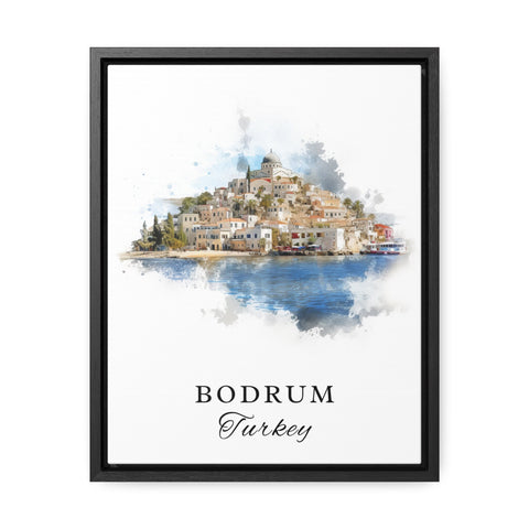 Bodrum traditional travel art - Turkey, Bodrum poster, Wedding gift, Birthday present, Custom Text, Personalised Gift