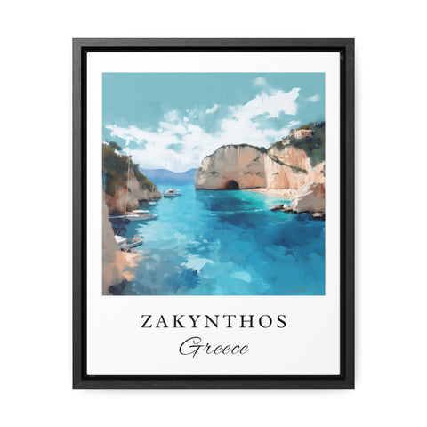 Zakynthos traditional travel art - Greece, Zakynthos poster, Wedding gift, Birthday present, Custom Text, Personalised Gift