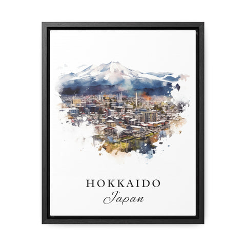 Hokkaido traditional travel art - Japan, Hokkaido poster, Wedding gift, Birthday present, Custom Text, Personalised Gift