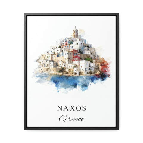 Naxos traditional travel art - Greece, Naxos poster, Wedding gift, Birthday present, Custom Text, Personalised Gift