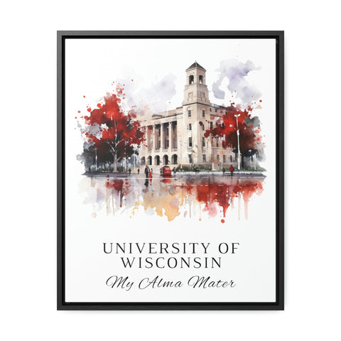 University of Wisconsin art - Badgers, Univ of Wisconsin poster, Wedding gift, Birthday present, Custom Text, Personalised Gift