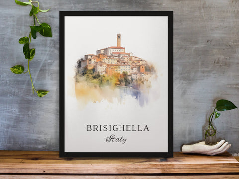 Brigashella traditional travel art - Italy, Brigashella poster, Wedding gift, Birthday present, Custom Text, Personalised Gift