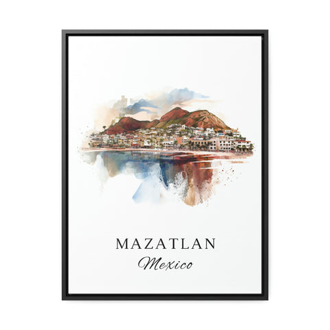 Mazatlan traditional travel art - Mexico, Mazatlan poster, Wedding gift, Birthday present, Custom Text, Personalised Gift