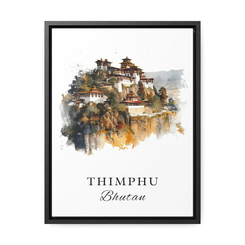 Thimphu traditional travel art - Bhutan, Thimphu poster, Wedding gift, Birthday present, Custom Text, Personalised Gift