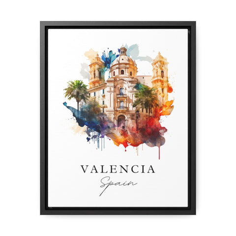 Valenia traditional travel art - Spain, Valenica poster, Wedding gift, Birthday present, Custom Text, Personalised Gift