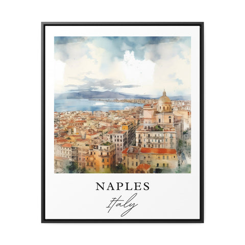 Naples traditional travel art - Italy, Naples poster, Wedding gift, Birthday present, Custom Text, Personalised Gift