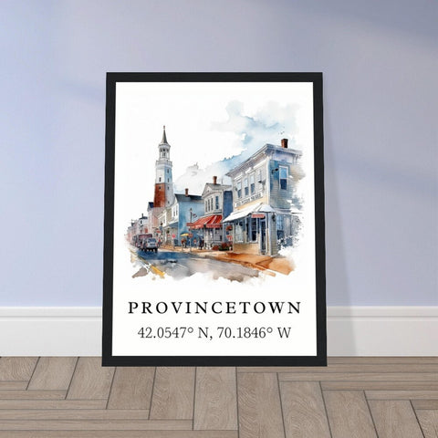Provincetown traditional travel art - PTown, Provincetown poster, Wedding gift, Birthday present, Custom Text, Personalised Gift