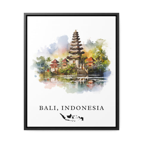 Bali traditional travel art - Indonesia, Bali poster, Wedding gift, Birthday present, Custom Text, Personalised Gift