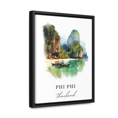 Phi Phi traditional travel art - Thailand, Phi Phi poster, Wedding gift, Birthday present, Custom Text, Personalised Gift