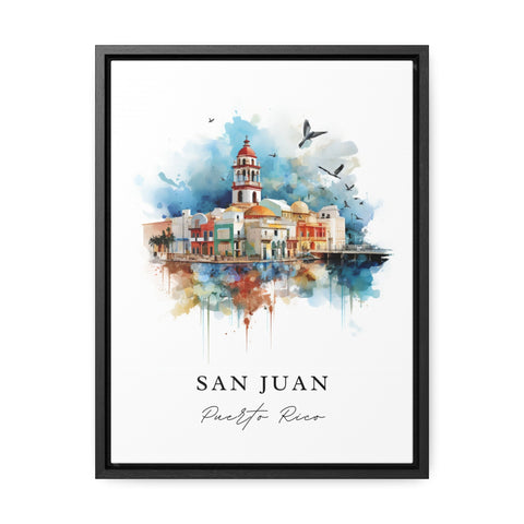 San Juan traditional travel art - Puerto Rico, San Juan poster, Wedding gift, Birthday present, Custom Text, Personalised Gift