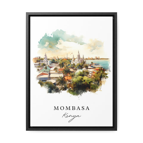Mombasa traditional travel art - Kenya, Mombasa poster, Wedding gift, Birthday present, Custom Text, Personalised Gift