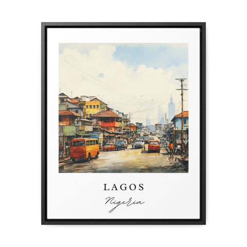 Lagos traditional travel art - Nigeria, Lagos poster, Wedding gift, Birthday present, Custom Text, Personalised Gift