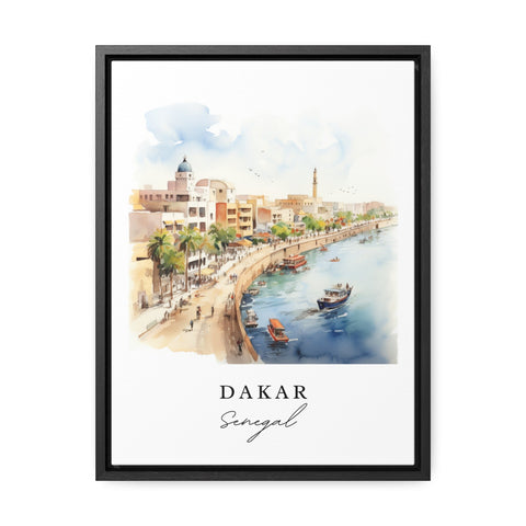 Dakar traditional travel art - Senegal, Dakar poster, Wedding gift, Birthday present, Custom Text, Personalised Gift