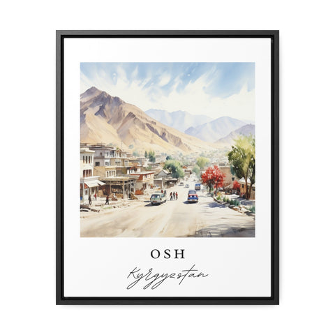 Osh traditional travel art - Kyrgzstan, Osh poster, Wedding gift, Birthday present, Custom Text, Personalised Gift