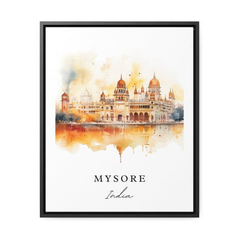 Mysore traditional travel art - India, Mysore poster, Wedding gift, Birthday present, Custom Text, Personalised Gift