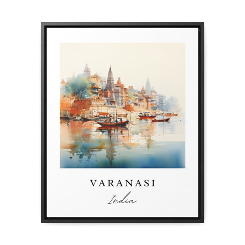 Varanasi traditional travel art - India, Varanasi poster, Wedding gift, Birthday present, Custom Text, Personalised Gift